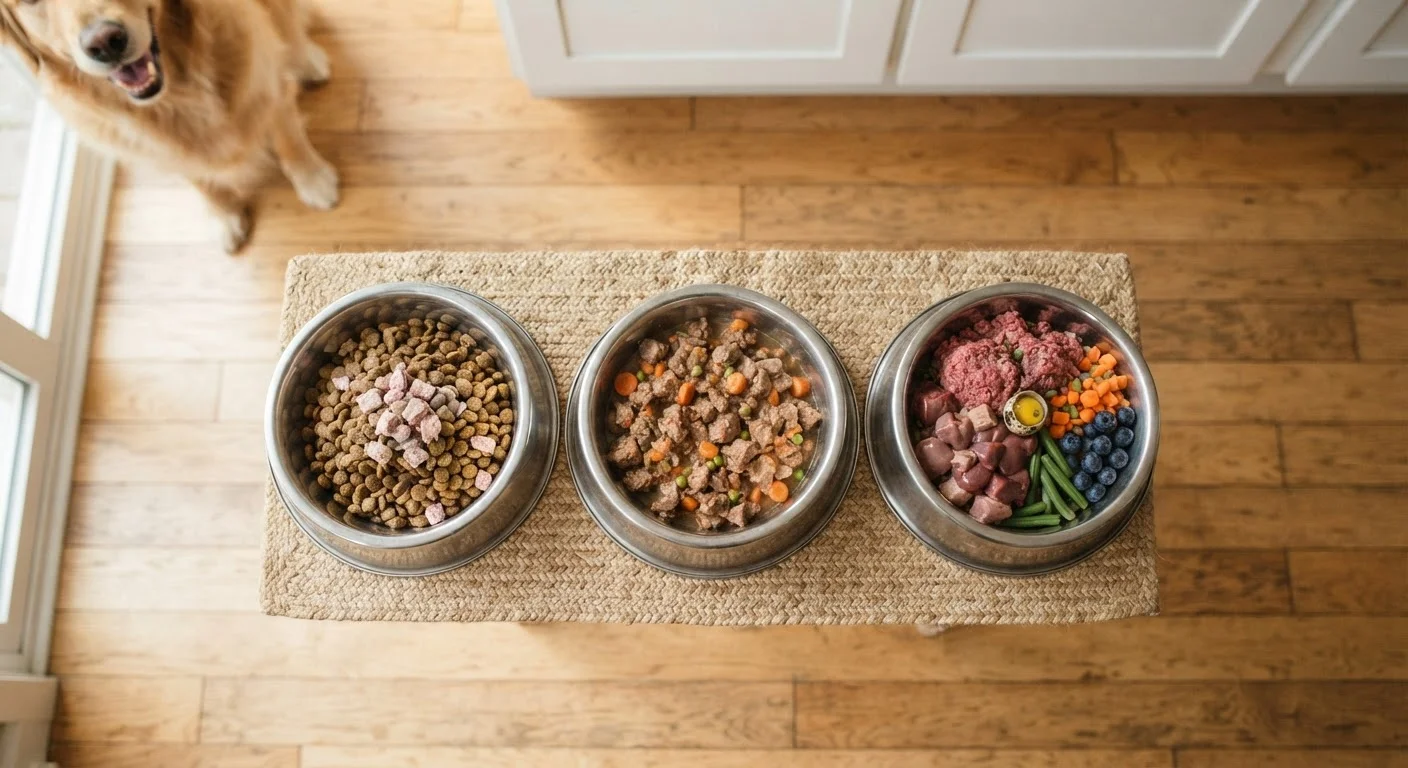 Feeding Your Dog: Dry Kibble, Wet Food, and Raw Diets Compared